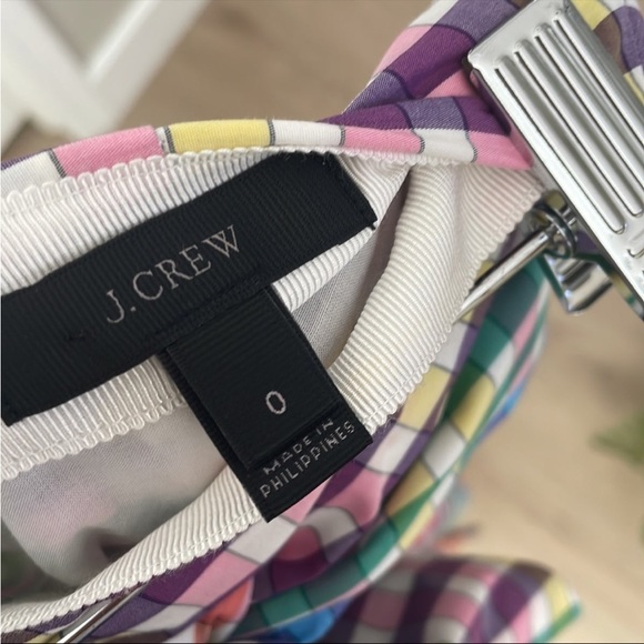 Pre Owned J. Crew Tie Bow Front Skirt in Rainbow Gingham Sz 0 - Picture 9 of 9